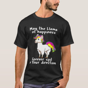 Llama Spuug Gebeurt Citaat Spreuk Regenboog Kleurr T-shirt