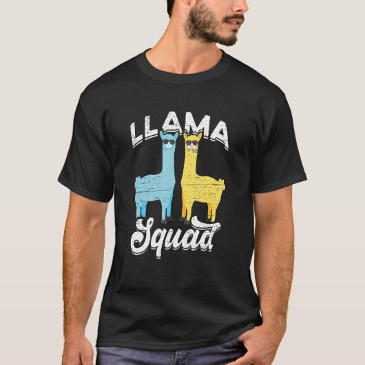 Llama Squad Coole Zonnebril T-shirt (Voorkant)