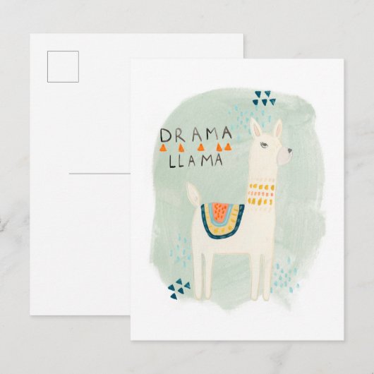 Llama Squad - Drama Llama Briefkaart (Voorkant / Achterkant)