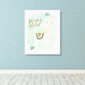 Llama Squad - Drama Llama Canvas Afdruk (Insitu (Houten vloer))