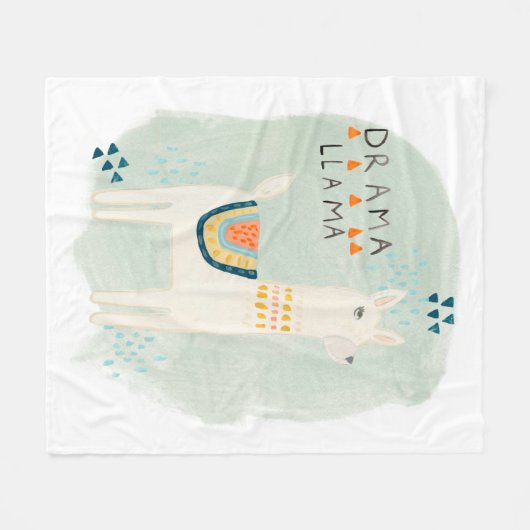 Llama Squad - Drama Llama Fleece Deken (Voorkant (Horizontaal))