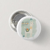 Llama Squad - Drama Llama Ronde Button 3,2 Cm (Voorkant /achterkant)