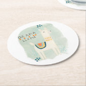 Llama Squad - Drama Llama Ronde Kartonnen Onderzetter (Gebogen)