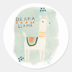 Llama Squad - Drama Llama Ronde Sticker
