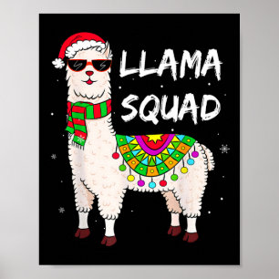 Llama Squad Fun Llama Matching Gles Vrolijk kerstf Poster