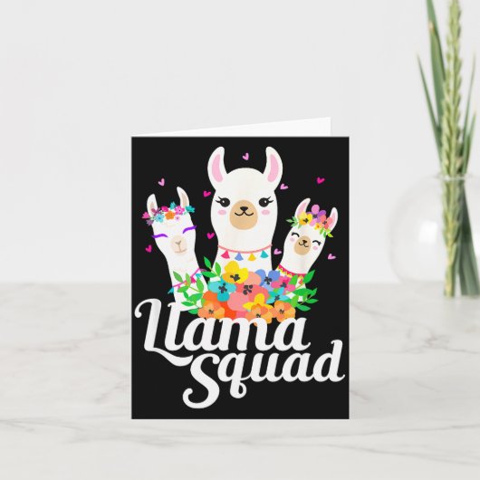 Llama Squad Funny Cute Llama Matching  Kaart (Voorkant)