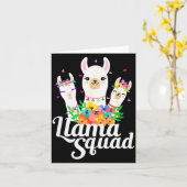 Llama Squad Funny Cute Llama Matching  Kaart (Gele Bloem)