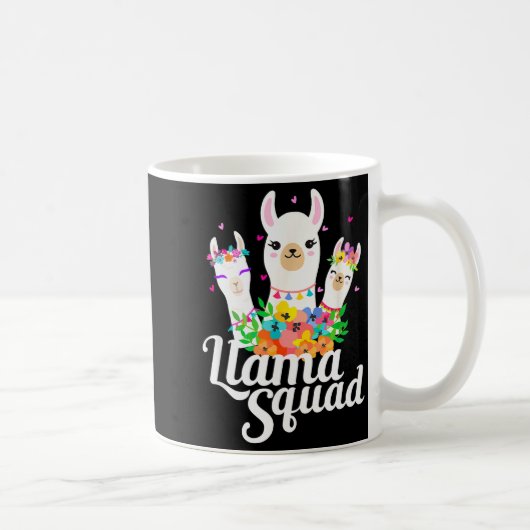 Llama Squad Funny Cute Llama Matching Koffiemok (Rechts)