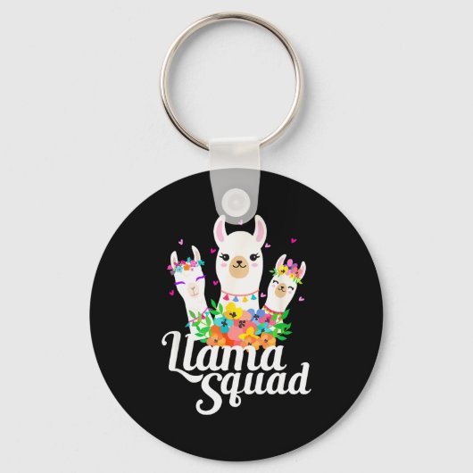 Llama Squad Funny Cute Llama Matching Sleutelhanger (Voorkant)
