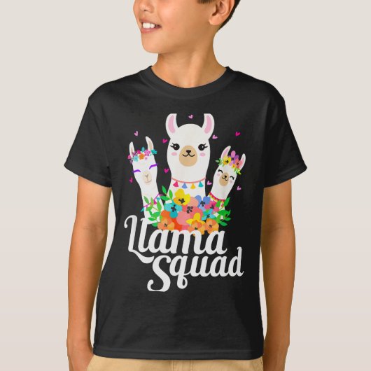 Llama Squad Funny Cute Llama Matching T-shirt (Voorkant)