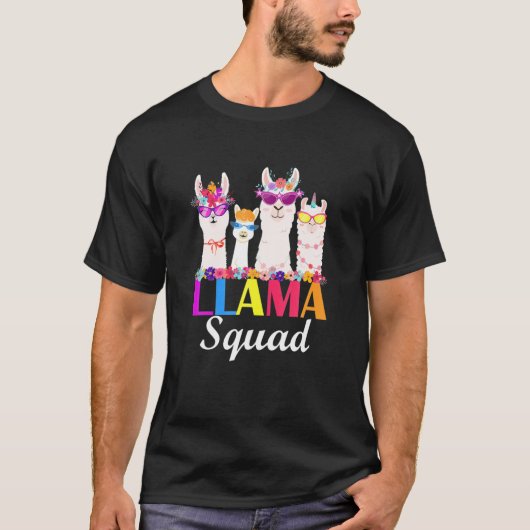 Llama Squad Funny Cute Llama Matching T-shirt (Voorkant)