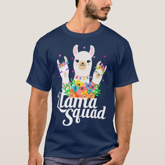 Llama Squad Funny Cute Llama Matching T-shirt (Voorkant)