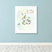 Llama Squad - Geen prob-lama Canvas Afdruk (Insitu (Houten vloer))