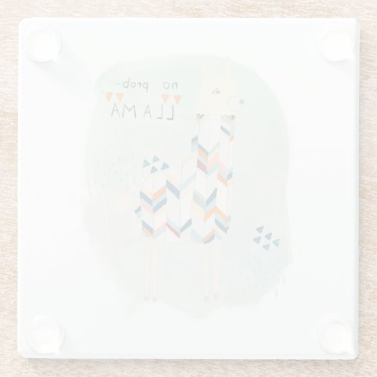 Llama Squad - Geen prob-lama Glazen Onderzetter (Achterkant)