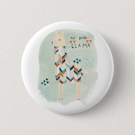 Llama Squad - Geen prob-lama Ronde Button 5,7 Cm (Voorkant)