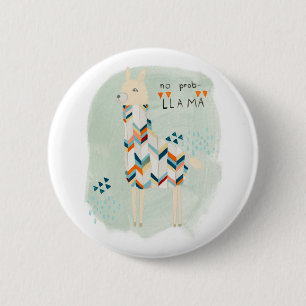 Llama Squad - Geen prob-lama Ronde Button 5,7 Cm