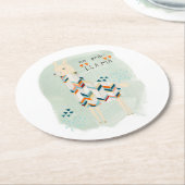 Llama Squad - Geen prob-lama Ronde Kartonnen Onderzetter (Gebogen)