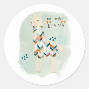 Llama Squad - Geen prob-lama Ronde Sticker
