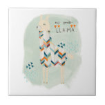 Llama Squad - Geen prob-lama Tegeltje<br><div class="desc">Llama Squad I van June Erica Vess. Biedt een lama met een getextureerd design en de uitdrukking "Geen prob-lama".</div>