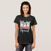 Llama Squad Kunst Retro 80s Stijl Alpaca T-shirt (Voorkant volledig)