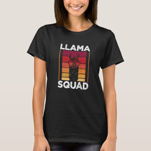 Llama Squad Retro Vintage T-shirt (Voorkant)