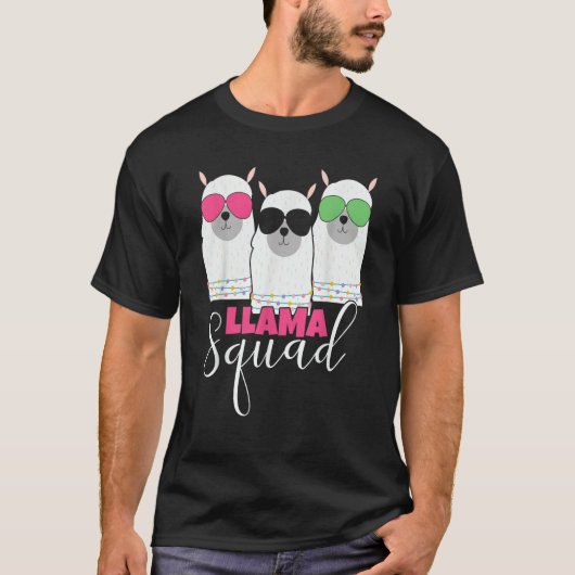 Llama Squad sunglasses Cute Alpaca Squad Llama Mam T-shirt (Voorkant)