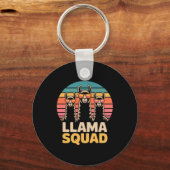 Llama Squad Sungles Cool Llama's Cadeau Sleutelhanger (Voorkant)