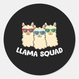 Llama Squad Team Llama Matching Zonnebril Liefde Ronde Sticker