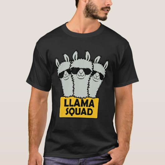Llama Squad Team Ontwerp T-shirt (Voorkant)
