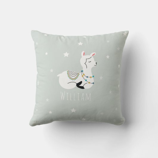 Llama Stars Blue Boy Nursery Kussen (Achterkant)