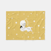 Llama Stars Personalized Yellow Fleece Blanket (Voorkant (Horizontaal))