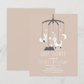 Llama Stars Pink Girl Baby shower Kaart (Voorkant / Achterkant)