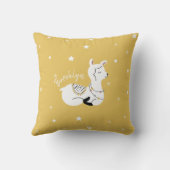 Llama Stars Yellow Girl Nursery Kussen (Achterkant)