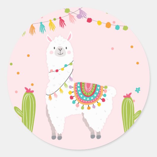 Llama Sticker Llama verjaardag Alpaca Fiesta Mexic (Voorkant)