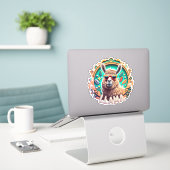 Llama Stickers voor elke gelegenheid Shop Nu (Laptop op bureau)