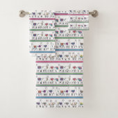 Llama Stripe Pattern Bad Handdoek (Insitu)