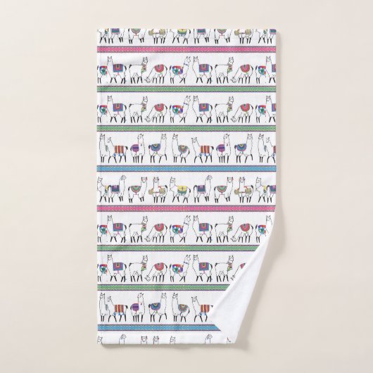 Llama Stripe Pattern Bad Handdoek (Handdoek)
