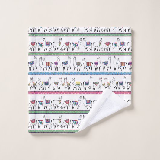 Llama Stripe Pattern Bad Handdoek (Wasdoekje)