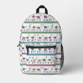 Llama Stripe Pattern Bedrukte Rugzak (Voorkant)