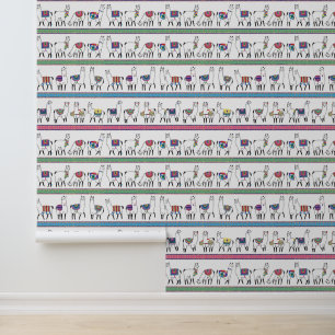 Llama Stripe Pattern Behang