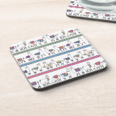 Llama Stripe Pattern Bier Onderzetter (Linkerzijde)