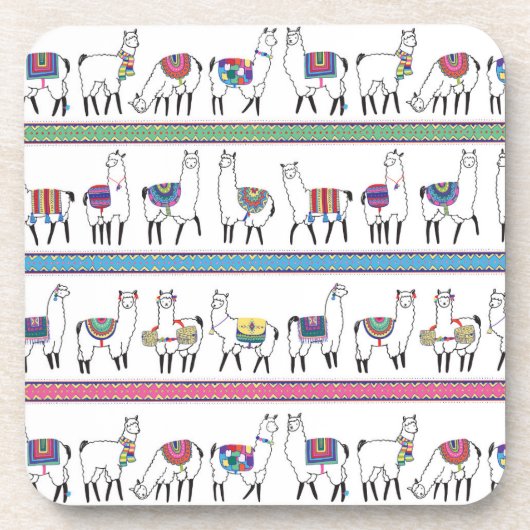 Llama Stripe Pattern Bier Onderzetter (Voorkant)