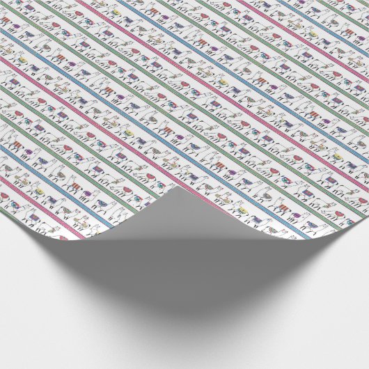 Llama Stripe Pattern Cadeaupapier (Hoek)