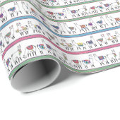 Llama Stripe Pattern Cadeaupapier (Rol Hoek)