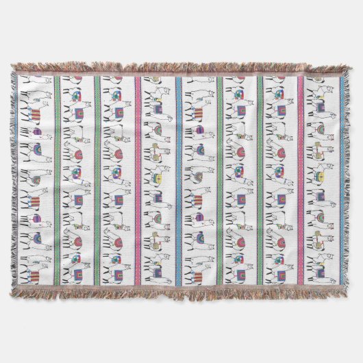 Llama Stripe Pattern Deken (Voorkant)