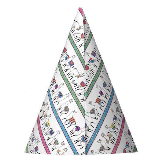 Llama Stripe Pattern Feesthoedjes (Achterkant)