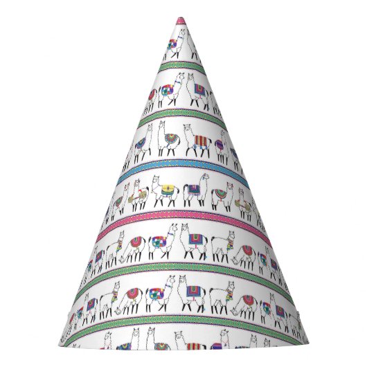 Llama Stripe Pattern Feesthoedjes (Voorkant)
