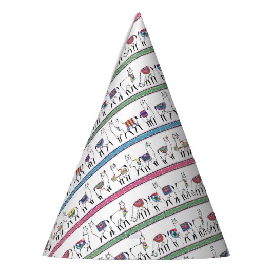 Llama Stripe Pattern Feesthoedjes (Links)