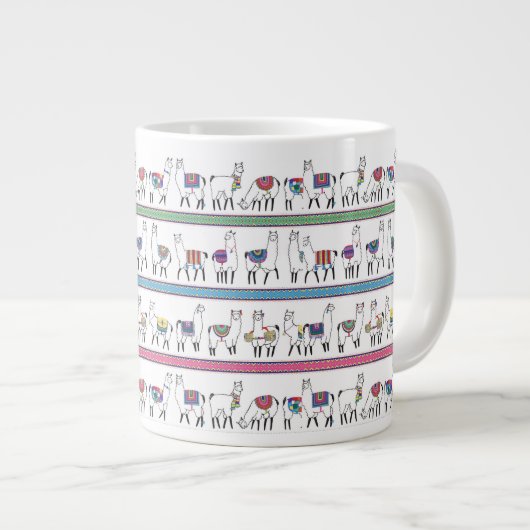 Llama Stripe Pattern Grote Koffiekop (Voorkant rechts)