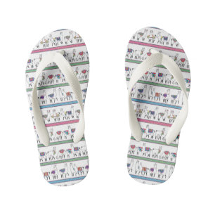 Llama Stripe Pattern Kinder Teenslippers
